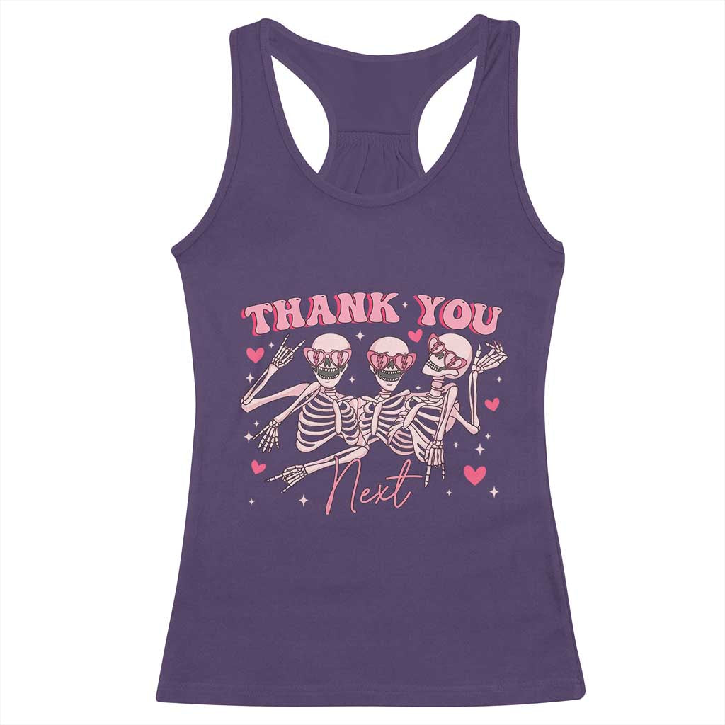 Funny Skeleton Anti Valentines Racerback Tank Top TS14 Purple Print Your Wear