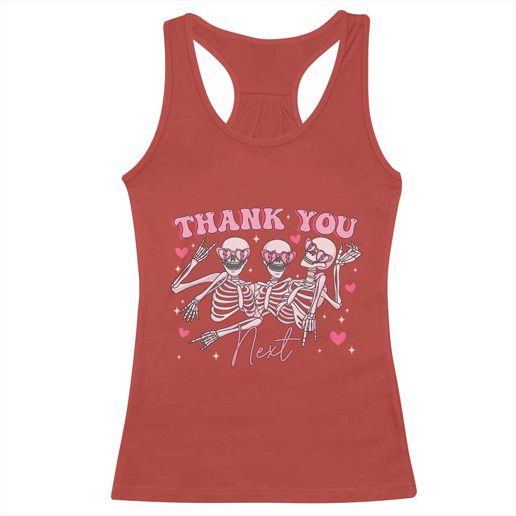 Funny Skeleton Anti Valentines Racerback Tank Top TS14 Red Print Your Wear