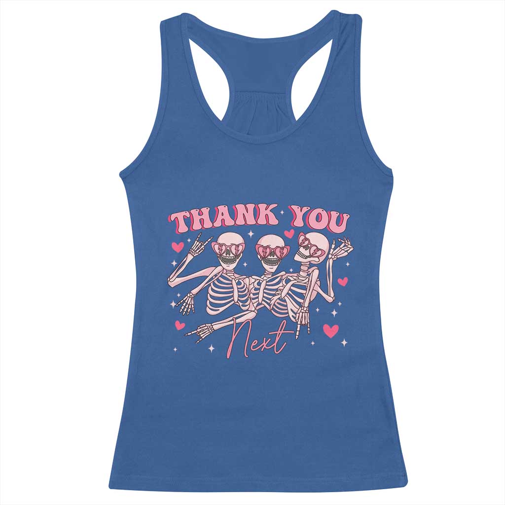 Funny Skeleton Anti Valentines Racerback Tank Top TS14 Royal Blue Print Your Wear