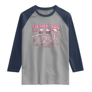 Funny Skeleton Anti Valentines Raglan Shirt TS14 Sport Gray Navy Print Your Wear