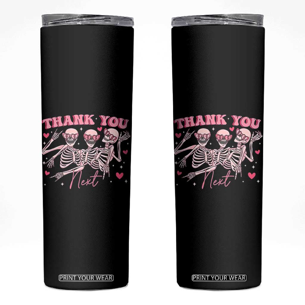 Funny Skeleton Anti Valentines Skinny Tumbler TS14 Black Print Your Wear