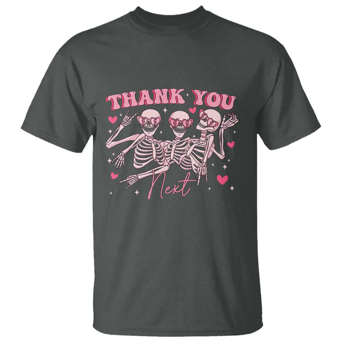 Funny Skeleton Anti Valentines T Shirt TS14 Dark Heather Print Your Wear