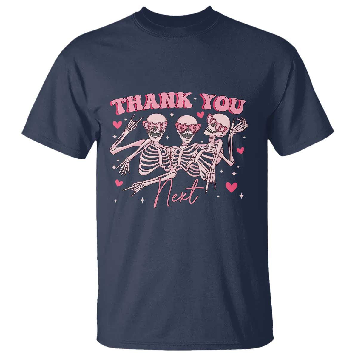 Funny Skeleton Anti Valentines T Shirt TS14 Navy Print Your Wear