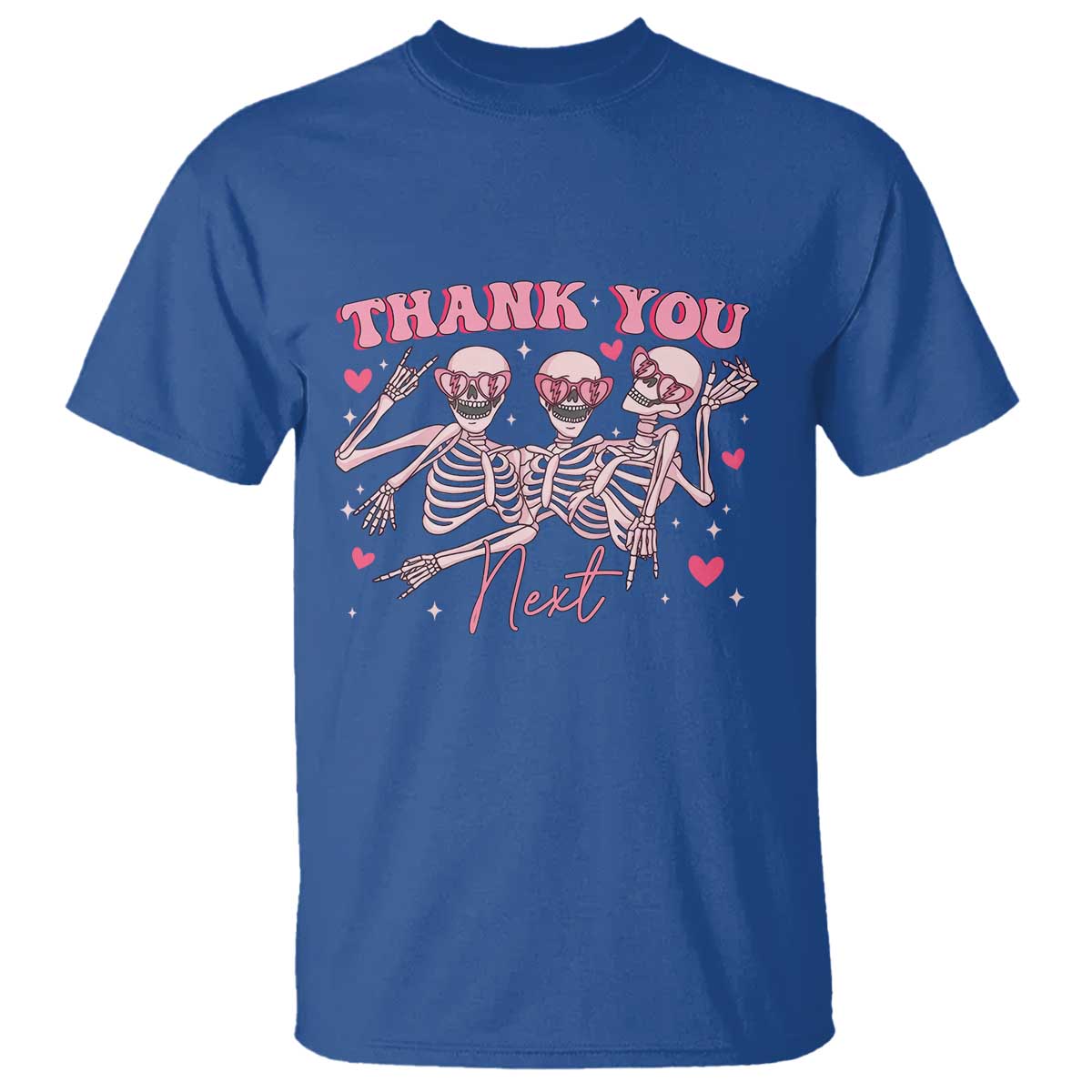 Funny Skeleton Anti Valentines T Shirt TS14 Royal Blue Print Your Wear