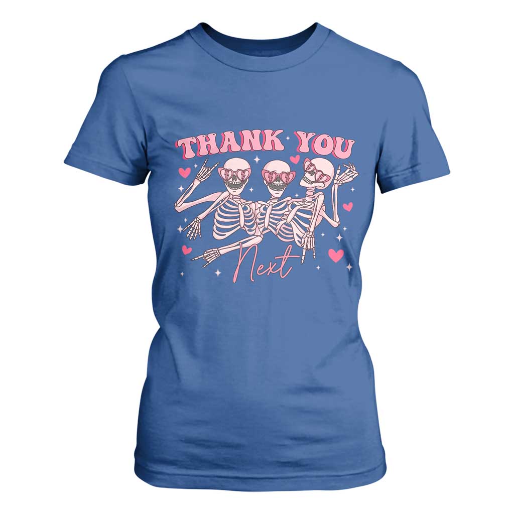 Funny Skeleton Anti Valentines T Shirt For Women TS14 Royal Blue Print Your Wear