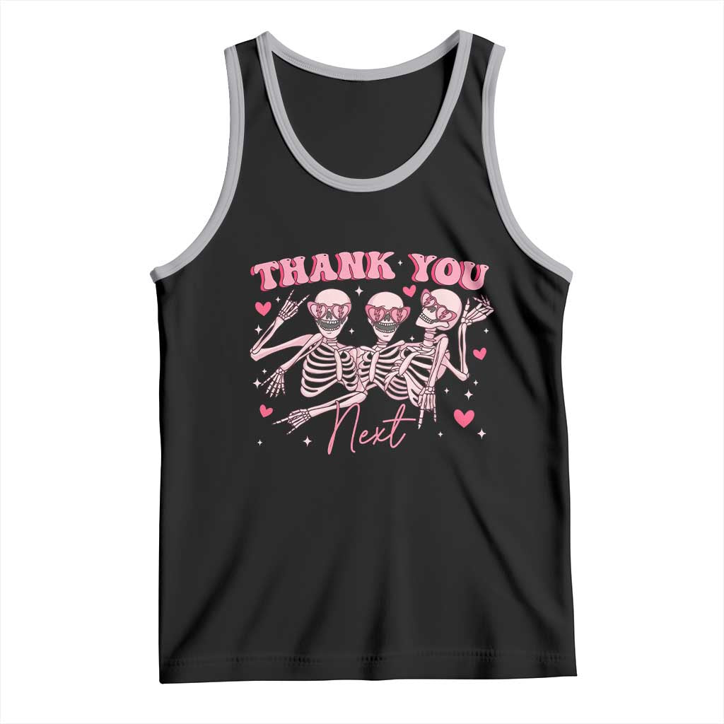 Funny Skeleton Anti Valentines Tank Top TS14 Black Athletic Heather Print Your Wear