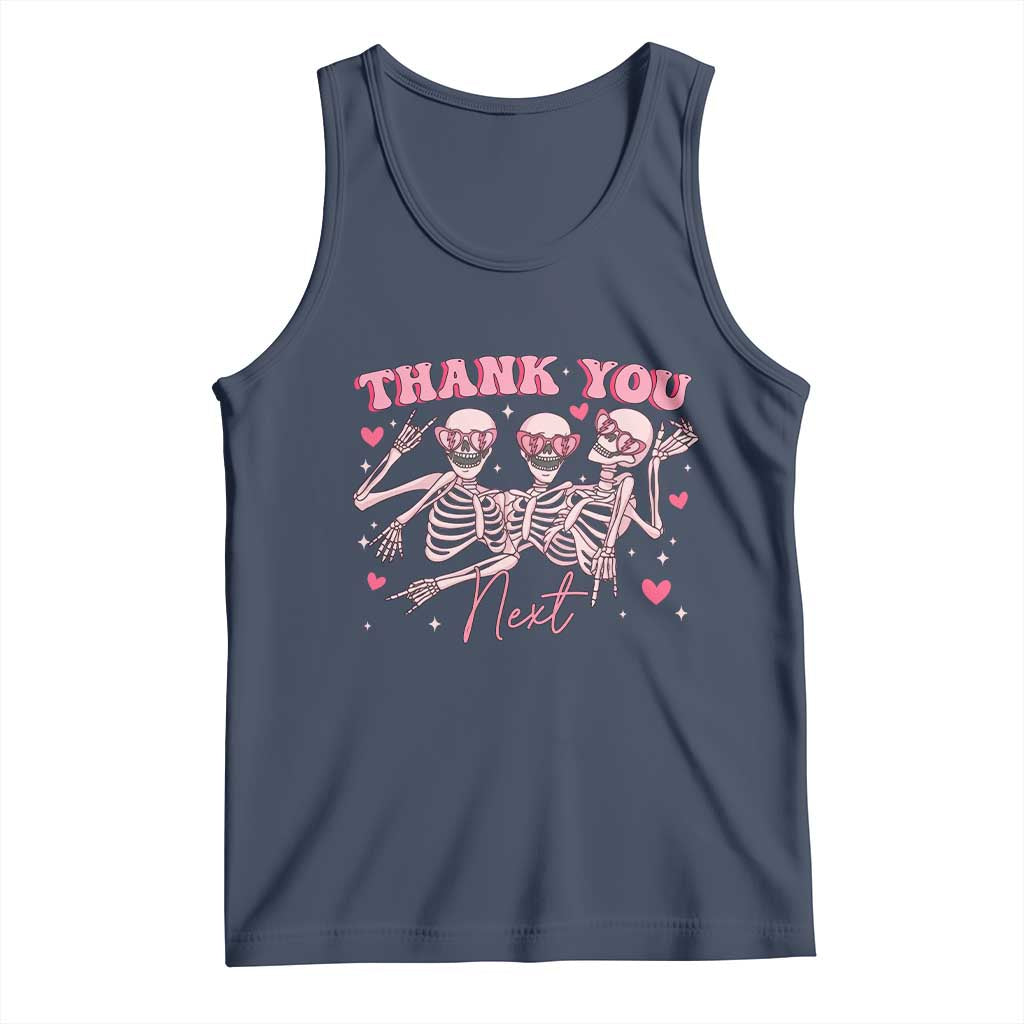 Funny Skeleton Anti Valentines Tank Top TS14 Navy Print Your Wear