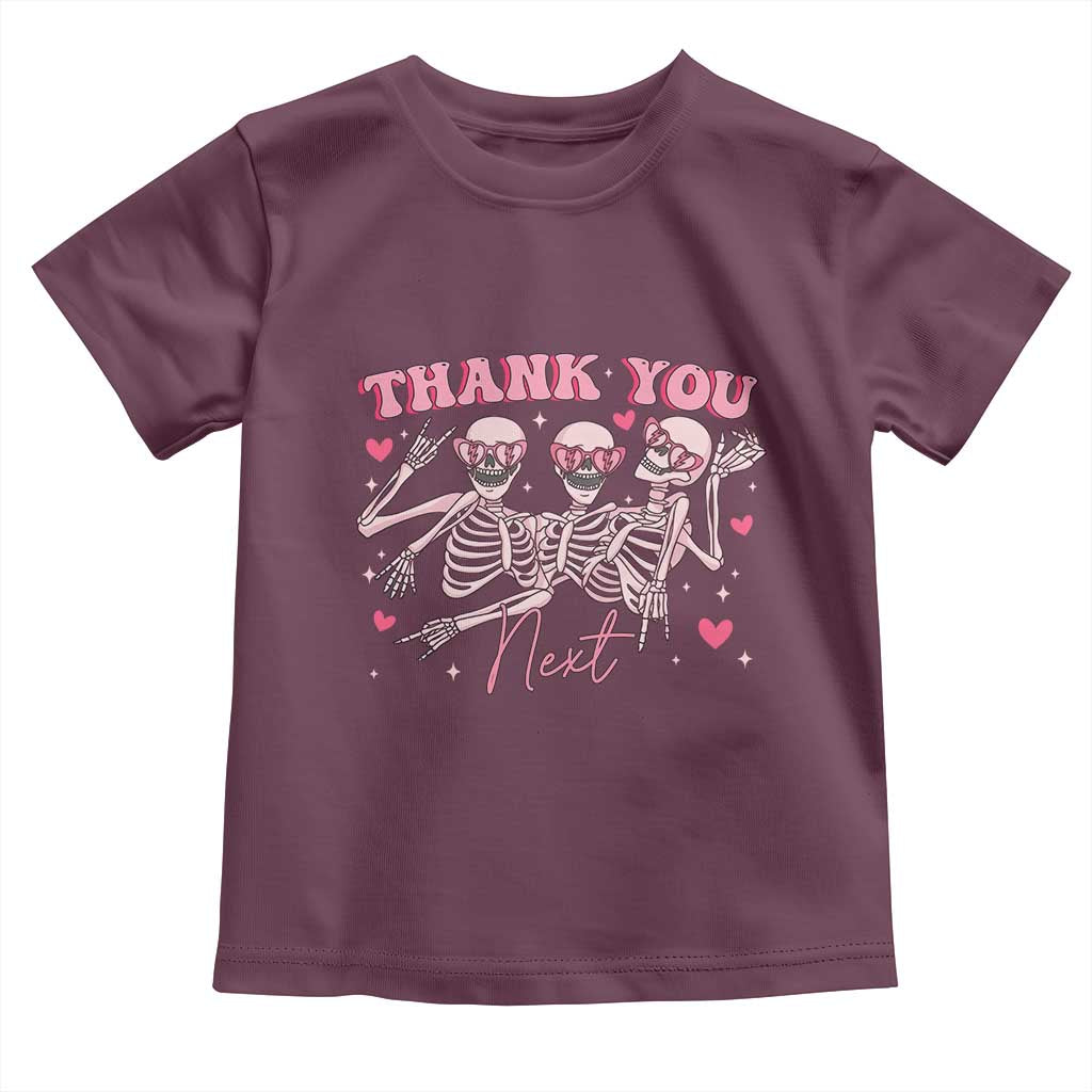 Funny Skeleton Anti Valentines Toddler T Shirt TS14 Maroon Print Your Wear