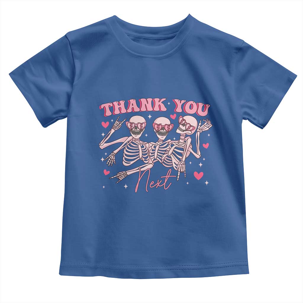 Funny Skeleton Anti Valentines Toddler T Shirt TS14 Royal Blue Print Your Wear
