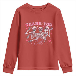 Funny Skeleton Anti Valentines Youth Sweatshirt TS14 Red Print Your Wear