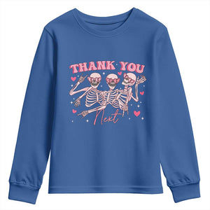 Funny Skeleton Anti Valentines Youth Sweatshirt TS14 Royal Blue Print Your Wear