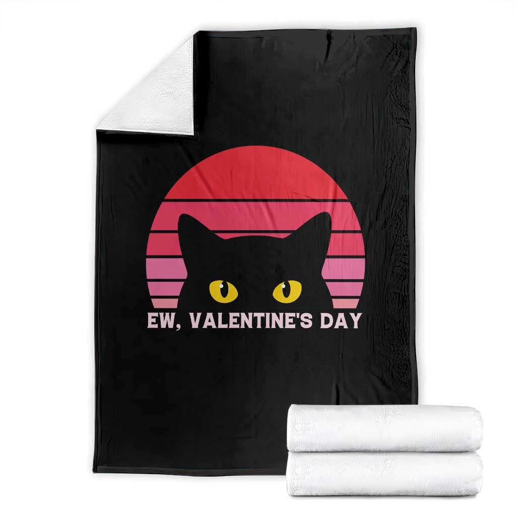 Funny Black Cat Anti Valentine Meme Throw Blanket TS14 Black Print Your Wear