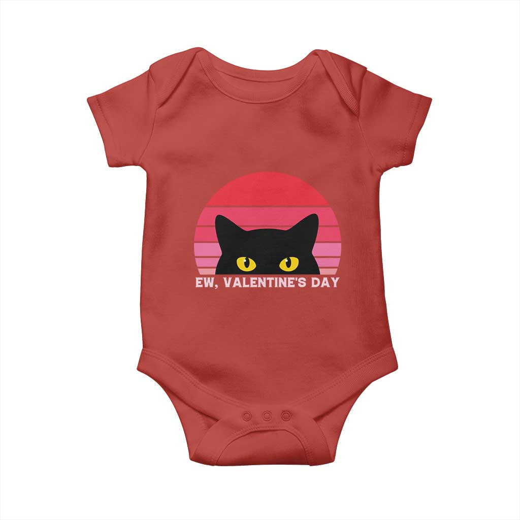 Funny Black Cat Anti Valentine Meme Baby Onesie TS14 Red Print Your Wear