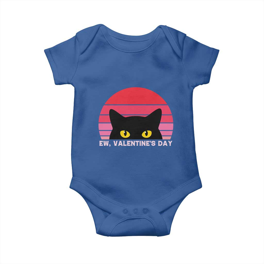 Funny Black Cat Anti Valentine Meme Baby Onesie TS14 Royal Blue Print Your Wear