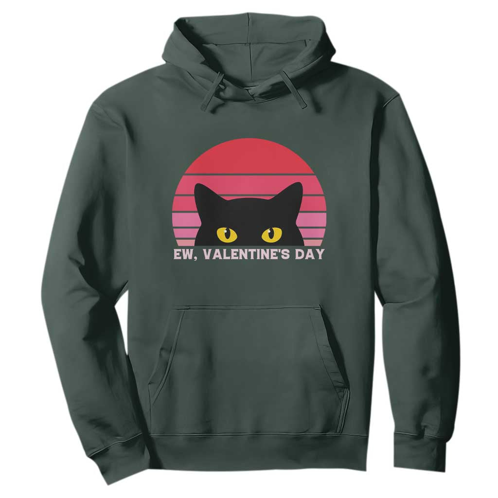 Funny Black Cat Anti Valentine Meme Hoodie TS14 Dark Forest Green Print Your Wear