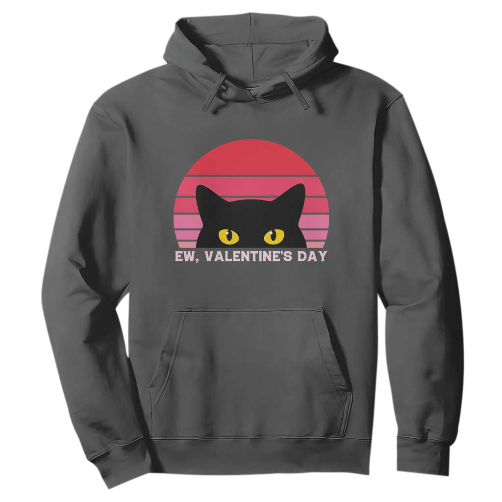Funny Black Cat Anti Valentine Meme Hoodie TS14 Dark Heather Print Your Wear