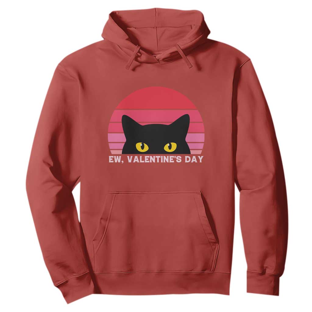 Funny Black Cat Anti Valentine Meme Hoodie TS14 Red Print Your Wear