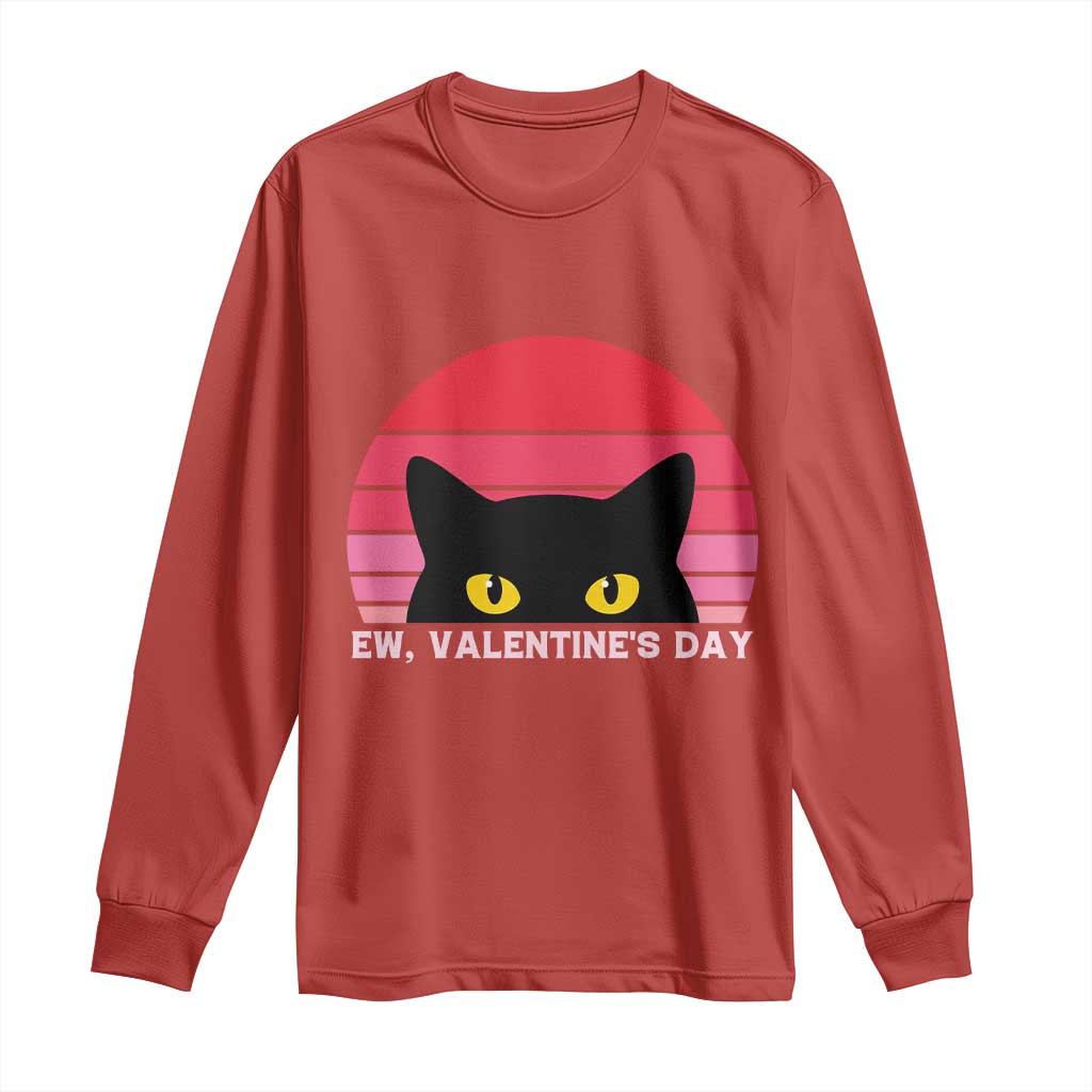 Funny Black Cat Anti Valentine Meme Long Sleeve Shirt TS14 Red Print Your Wear