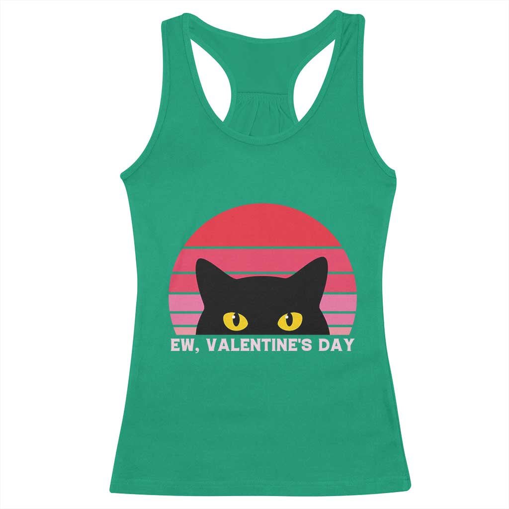 Funny Black Cat Anti Valentine Meme Racerback Tank Top TS14 Irish Green Print Your Wear