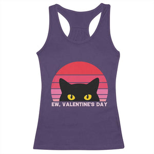 Funny Black Cat Anti Valentine Meme Racerback Tank Top TS14 Purple Print Your Wear