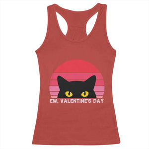 Funny Black Cat Anti Valentine Meme Racerback Tank Top TS14 Red Print Your Wear