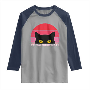 Funny Black Cat Anti Valentine Meme Raglan Shirt TS14 Sport Gray Navy Print Your Wear