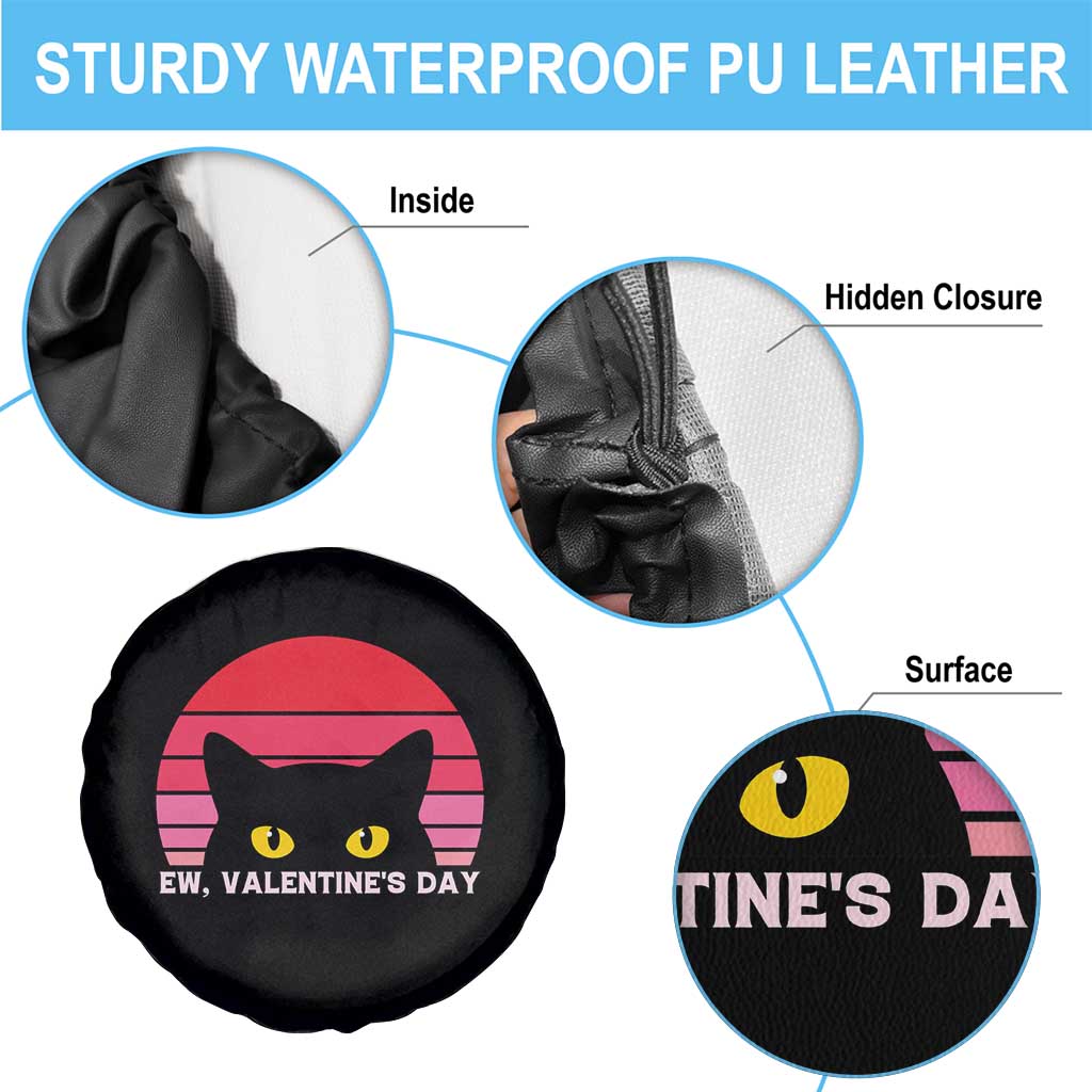 Funny Black Cat Anti Valentine Meme Spare Tire Cover TS14 Print Your Wear