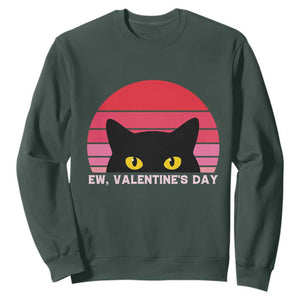Funny Black Cat Anti Valentine Meme Sweatshirt TS14 Dark Forest Green Print Your Wear