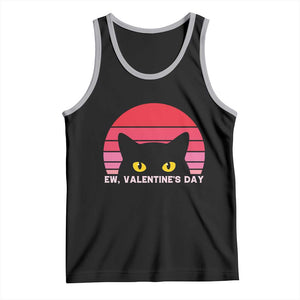 Funny Black Cat Anti Valentine Meme Tank Top TS14 Black Athletic Heather Print Your Wear