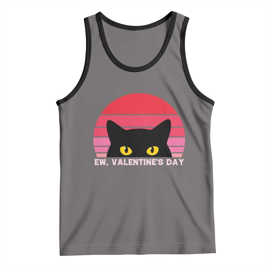 Funny Black Cat Anti Valentine Meme Tank Top TS14 Deep Heather Black Print Your Wear