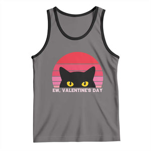 Funny Black Cat Anti Valentine Meme Tank Top TS14 Deep Heather Black Print Your Wear