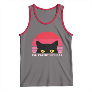 Funny Black Cat Anti Valentine Meme Tank Top TS14 Deep Heather Red Print Your Wear