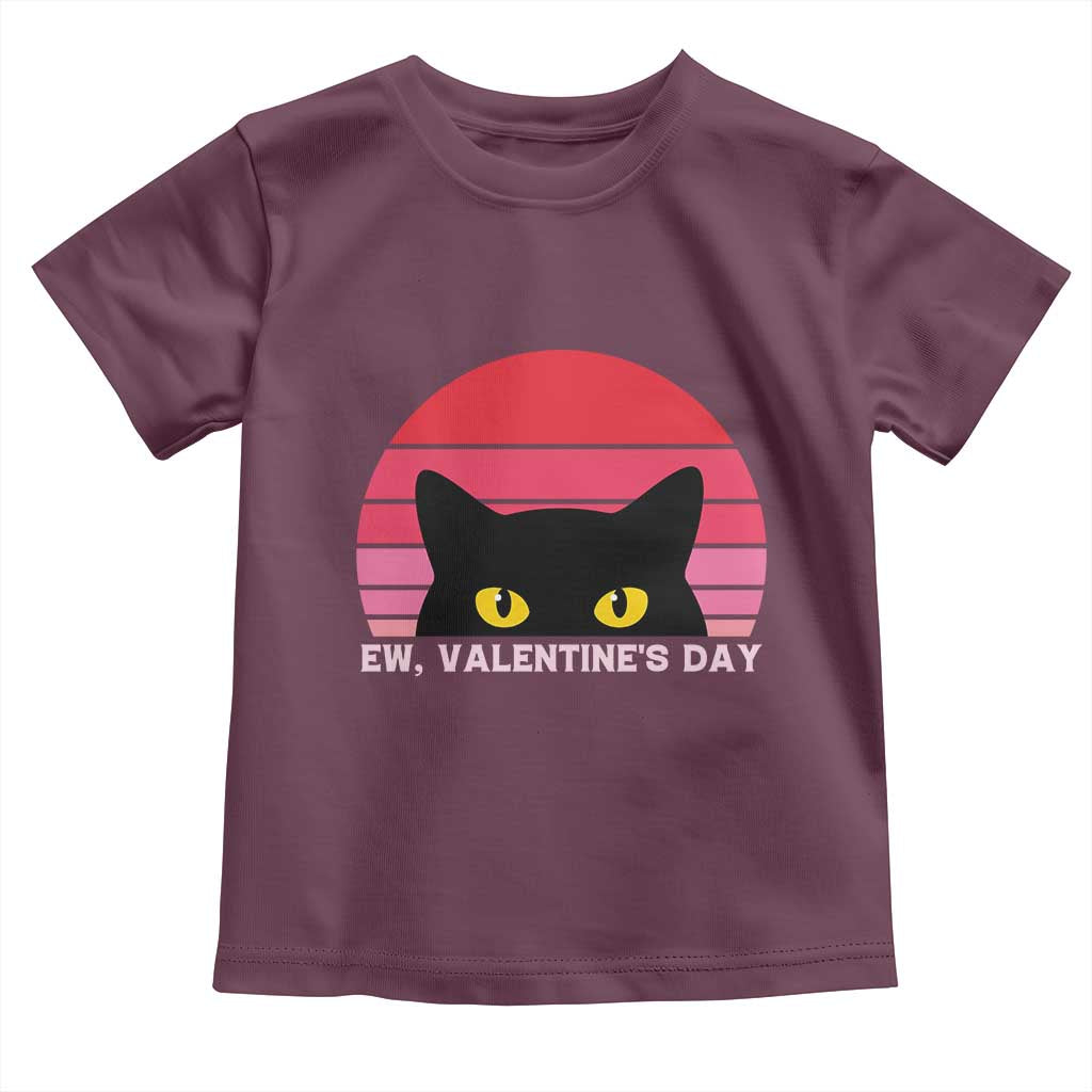 Funny Black Cat Anti Valentine Meme Toddler T Shirt TS14 Maroon Print Your Wear