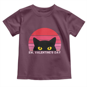 Funny Black Cat Anti Valentine Meme Toddler T Shirt TS14 Maroon Print Your Wear