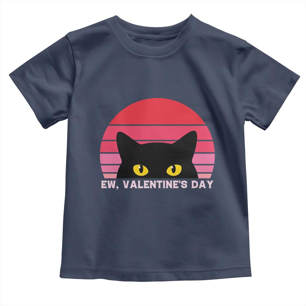 Funny Black Cat Anti Valentine Meme Toddler T Shirt TS14 Navy Print Your Wear