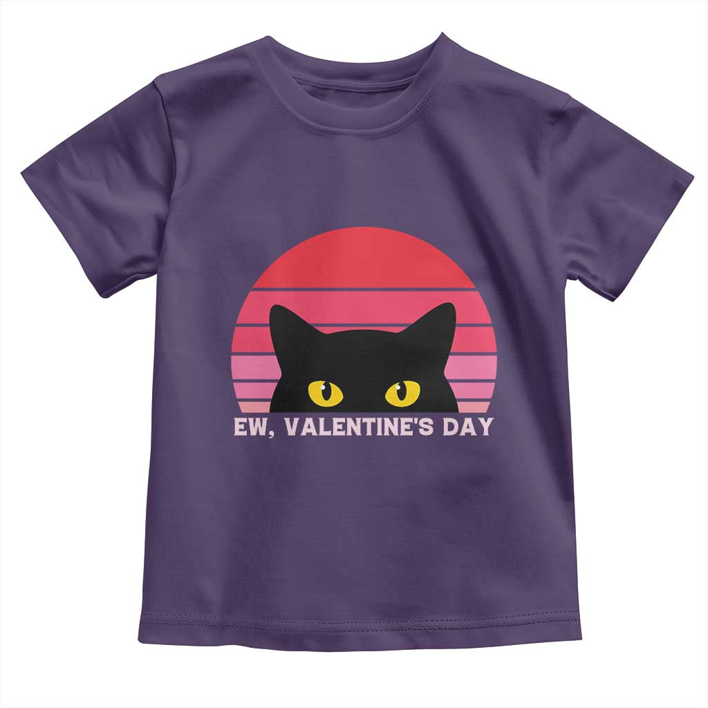 Funny Black Cat Anti Valentine Meme Toddler T Shirt TS14 Purple Print Your Wear