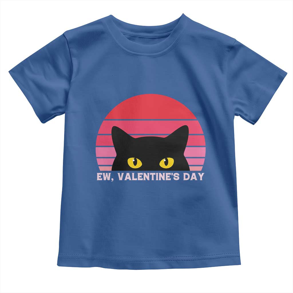 Funny Black Cat Anti Valentine Meme Toddler T Shirt TS14 Royal Blue Print Your Wear