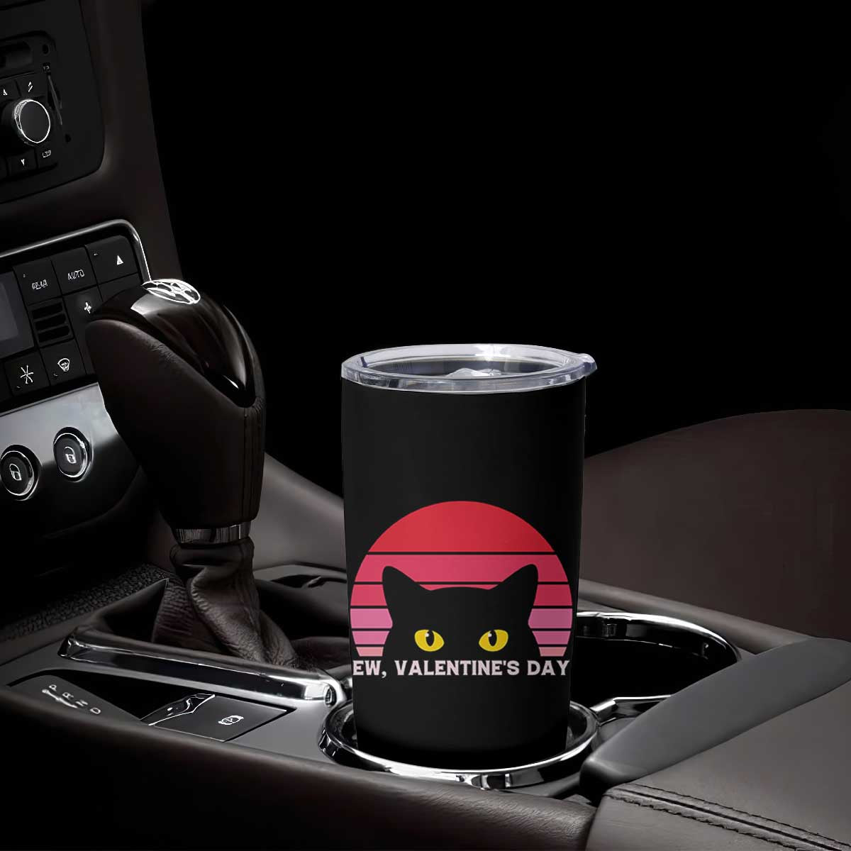 Funny Black Cat Anti Valentine Meme Tumbler Cup TS14 Print Your Wear