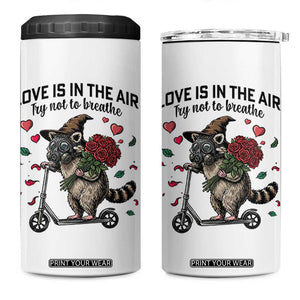 Funny Raccoon Scooter Anti Valentine 4 in 1 Can Cooler Tumbler Love Is In The Air Try Not To Breathe TS14 One Size: 16 oz White Print Your Wear