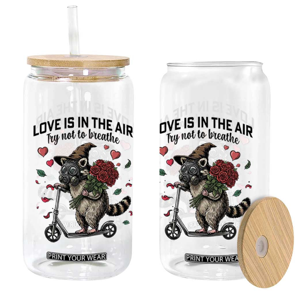 Funny Raccoon Scooter Anti Valentine Glass Can Love Is In The Air Try Not To Breathe TS14 Print Your Wear