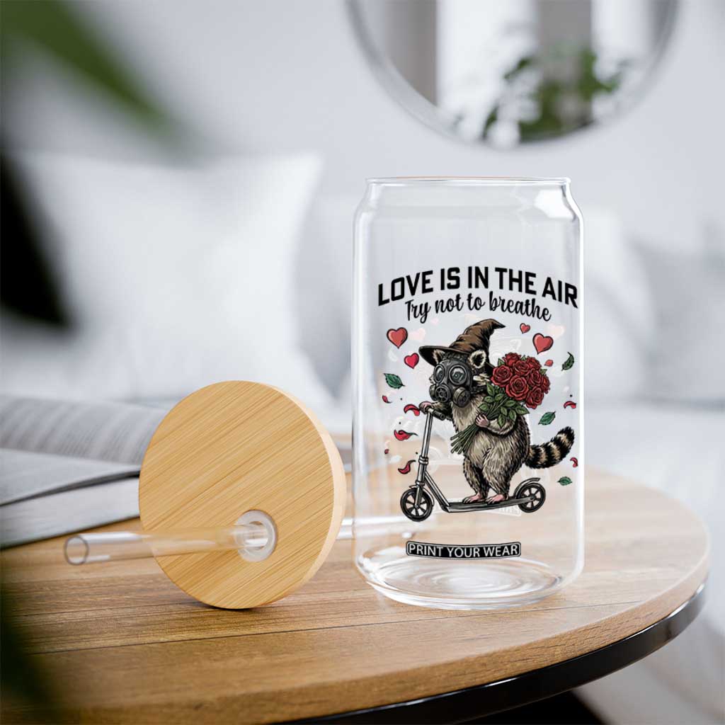 Funny Raccoon Scooter Anti Valentine Glass Can Love Is In The Air Try Not To Breathe TS14 Print Your Wear