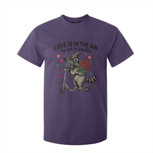 Funny Raccoon Scooter Anti Valentine T Shirt For Kid Love Is In The Air Try Not To Breathe TS14 Purple Print Your Wear