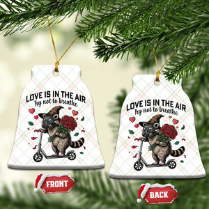Funny Raccoon Scooter Anti Valentine Ceramic Ornament Love Is In The Air Try Not To Breathe TS14 Print Your Wear