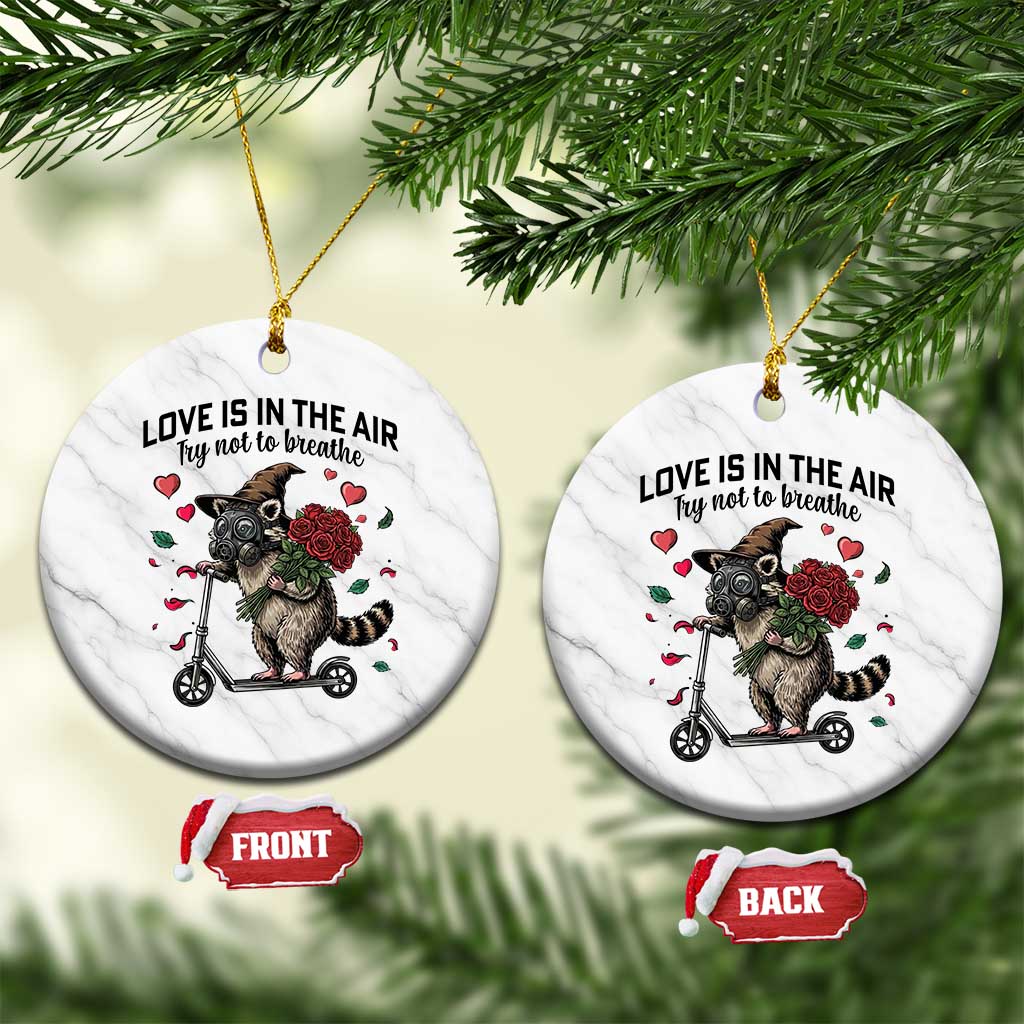 Funny Raccoon Scooter Anti Valentine Ceramic Ornament Love Is In The Air Try Not To Breathe TS14 1pc White Marble Print Your Wear