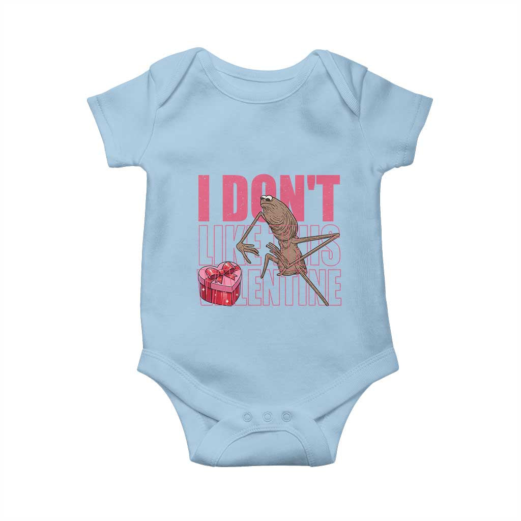 Marcus The Worm Funny Valentine Meme Baby Onesie I Don't Like This Valentine TS14 Light Blue Print Your Wear