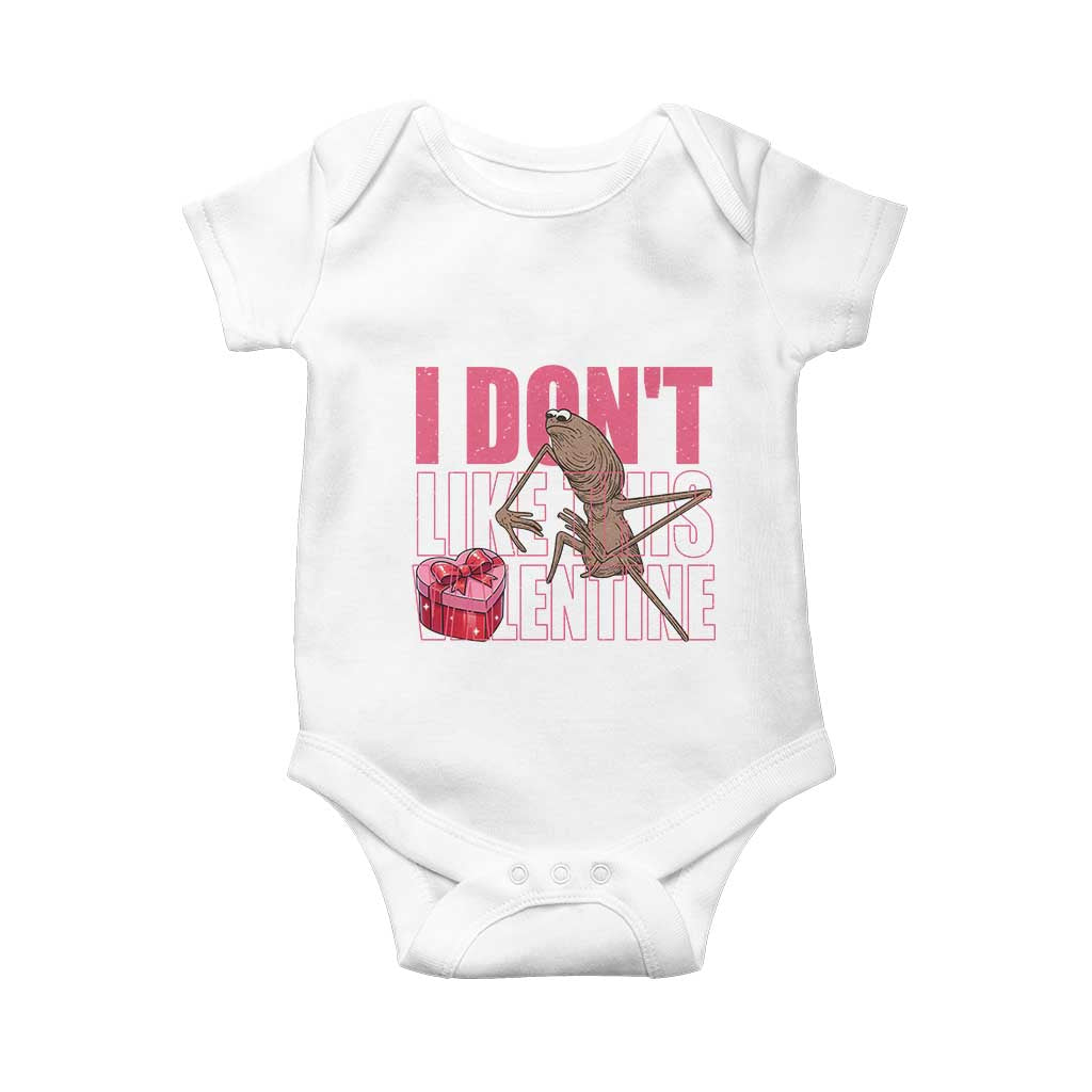 Marcus The Worm Funny Valentine Meme Baby Onesie I Don't Like This Valentine TS14 White Print Your Wear