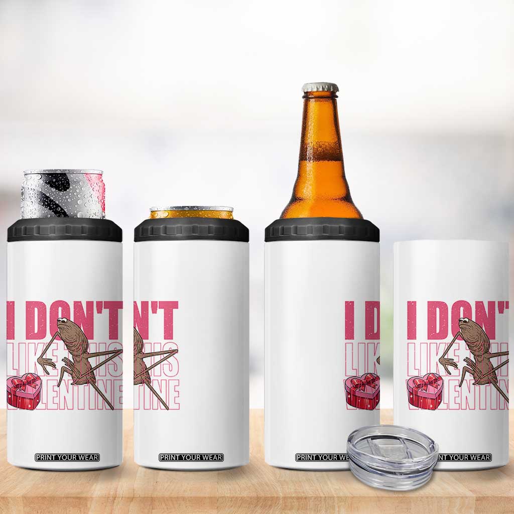 Marcus The Worm Funny Valentine Meme 4 in 1 Can Cooler Tumbler I Don't Like This Valentine TS14 Print Your Wear