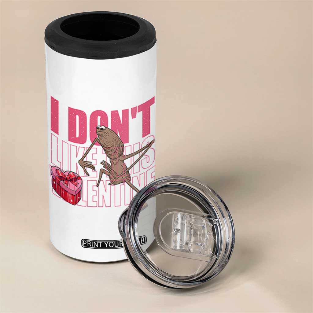 Marcus The Worm Funny Valentine Meme 4 in 1 Can Cooler Tumbler I Don't Like This Valentine TS14 Print Your Wear