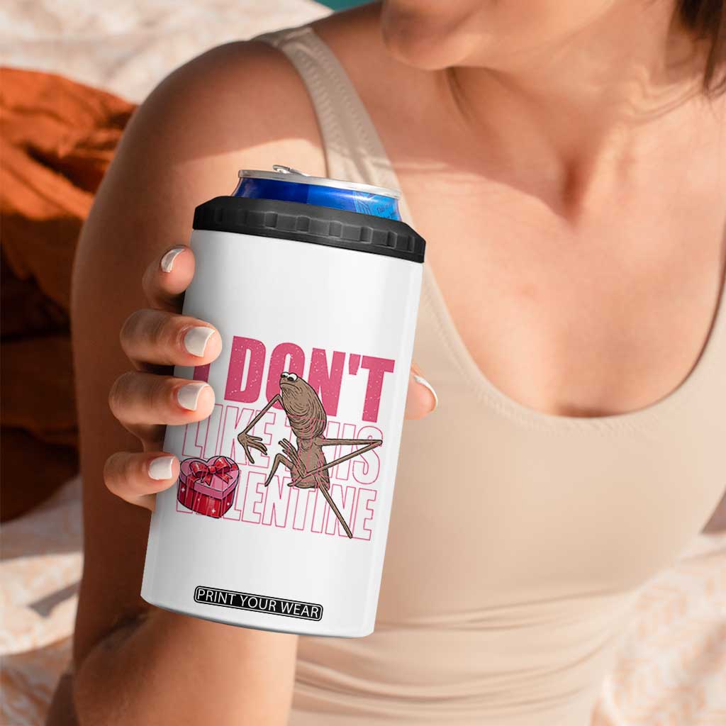 Marcus The Worm Funny Valentine Meme 4 in 1 Can Cooler Tumbler I Don't Like This Valentine TS14 Print Your Wear