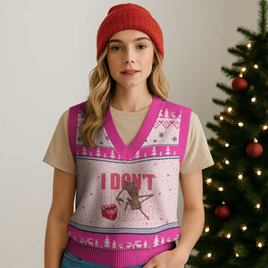 Marcus The Worm Funny Valentine Meme V-Neck Knit Sweater Vest I Don't Like This Valentine TS14 Hot Pink Print Your Wear